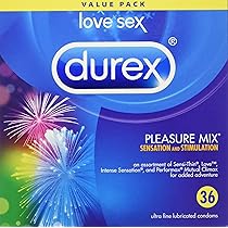 Durex Pleasure Mix 36-Count Lubricated Condoms Variety Pack